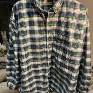 Men's East Island Blue and Green Plaid Shirt